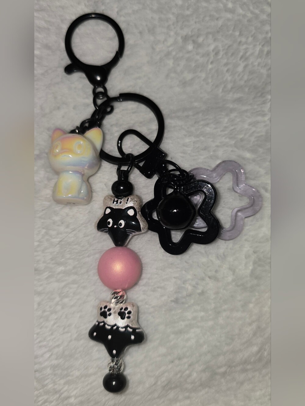 Black & White Keychain/Bag Charm - Cat
